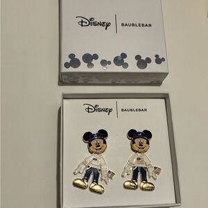 Disney X Baublebar Mickey Patriotic American Flag Earrings 4th Of July New #BC12
